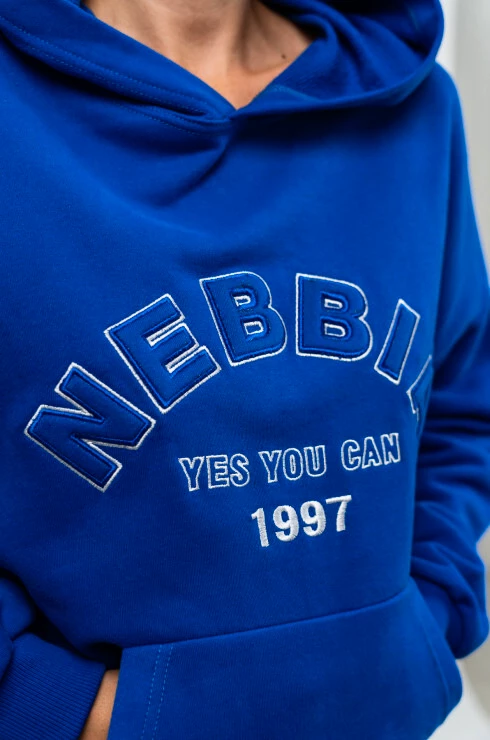 Dámská mikina Nebbia GYM RAT Branded Oversized Hoodie blue L