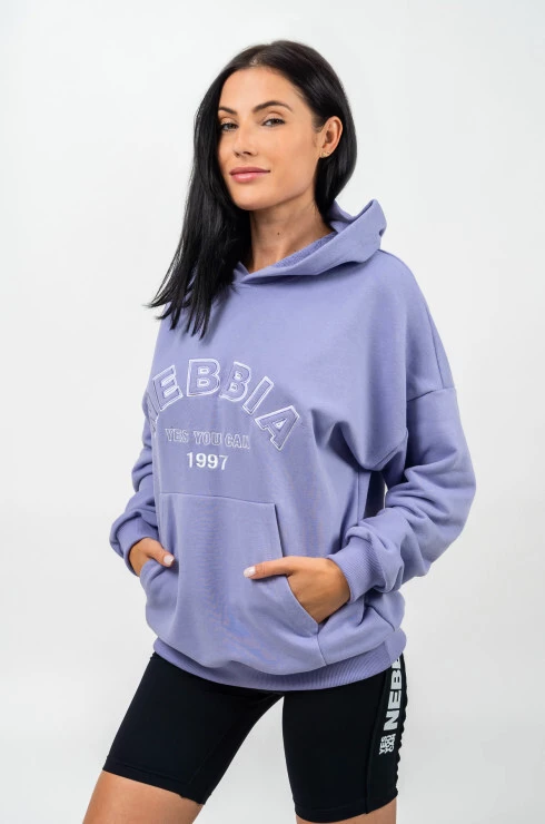 Dámská mikina Nebbia GYM RAT Branded Oversized Hoodie purple