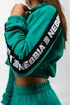 Dámská mikina Nebbia ICONIC Cropped Zip-Up Hoodie green