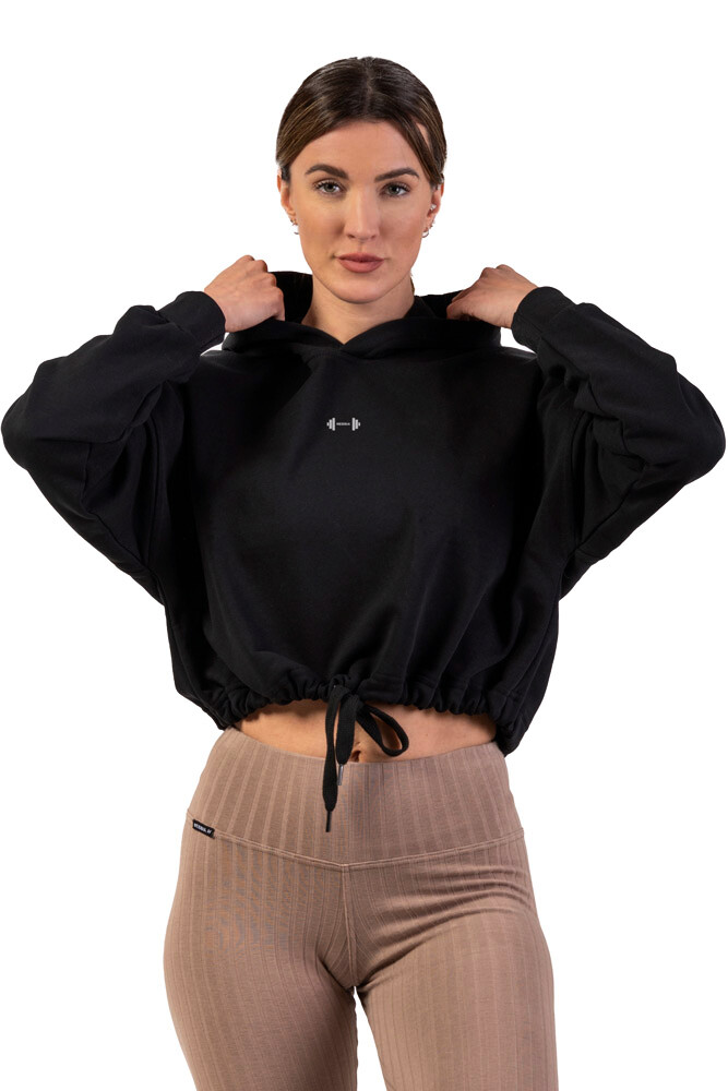 Product detail of Nebbia dámská mikina Loose Fit Hoodie Crop Iconic Black