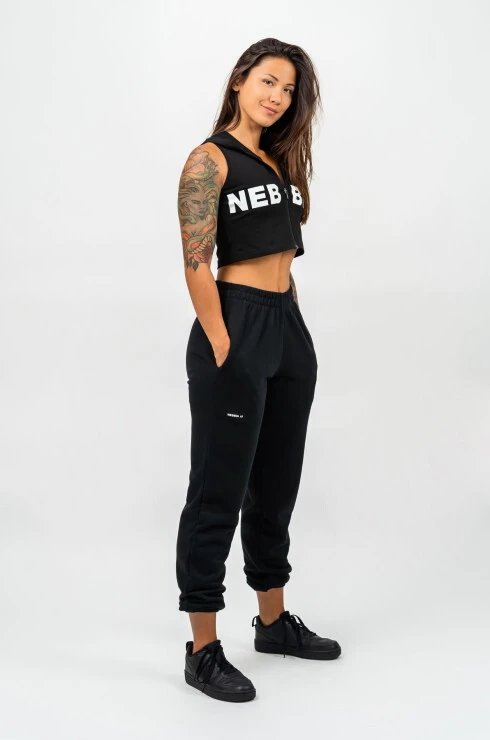 Dámská mikina Nebbia MUSCLE MOMMY Sleeveless Zip-Up Hoodie 258 black