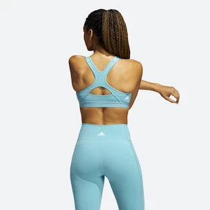 Dámská podprsenka adidas  Believe This Medium Support Workout Logo Mint Ton