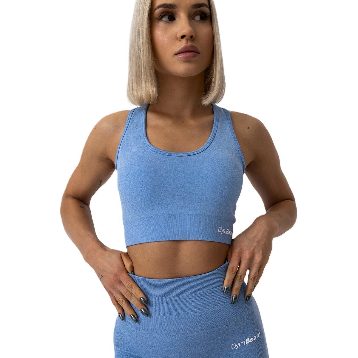 Dámská podprsenka GymBeam  FLO Sports Bra Blue  L - thumb (2)