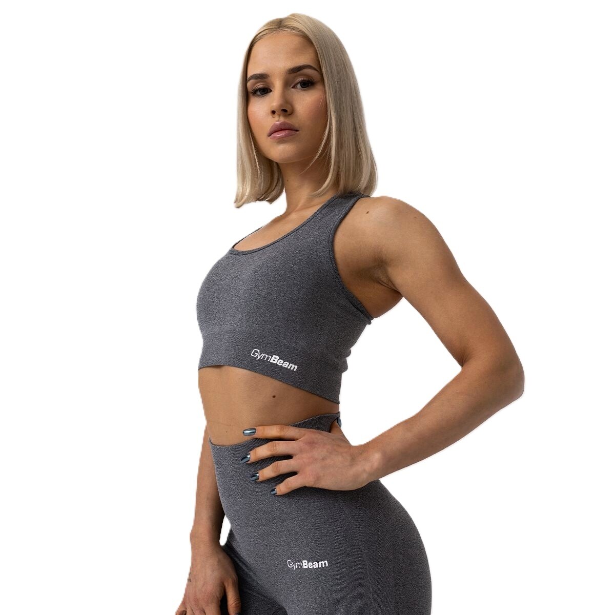 Dámská podprsenka GymBeam  FLO Sports Bra Grey  M - thumb (2)