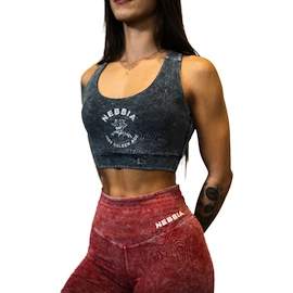 Dámská podprsenka Nebbia NEBBIA x OLYMPIA Washed Medium-Support Sports Bra GOLDEN AGE 778 black