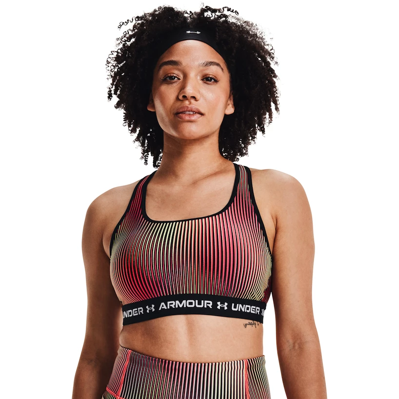 Dámská podprsenka Under Armour  Crossback Mid Print-BLK