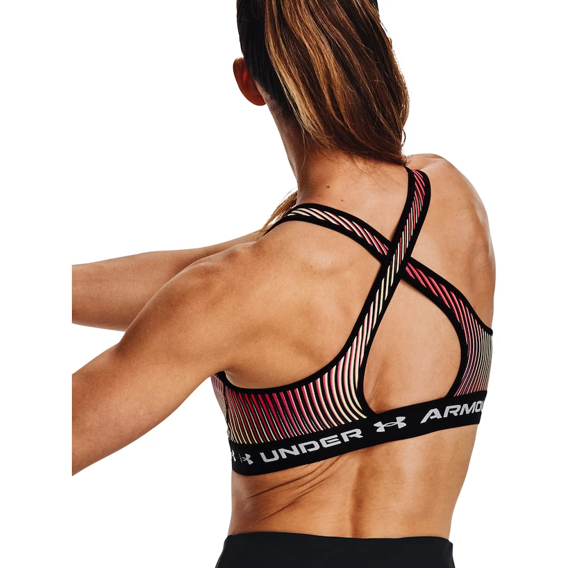 Dámská podprsenka Under Armour  Crossback Mid Print-BLK