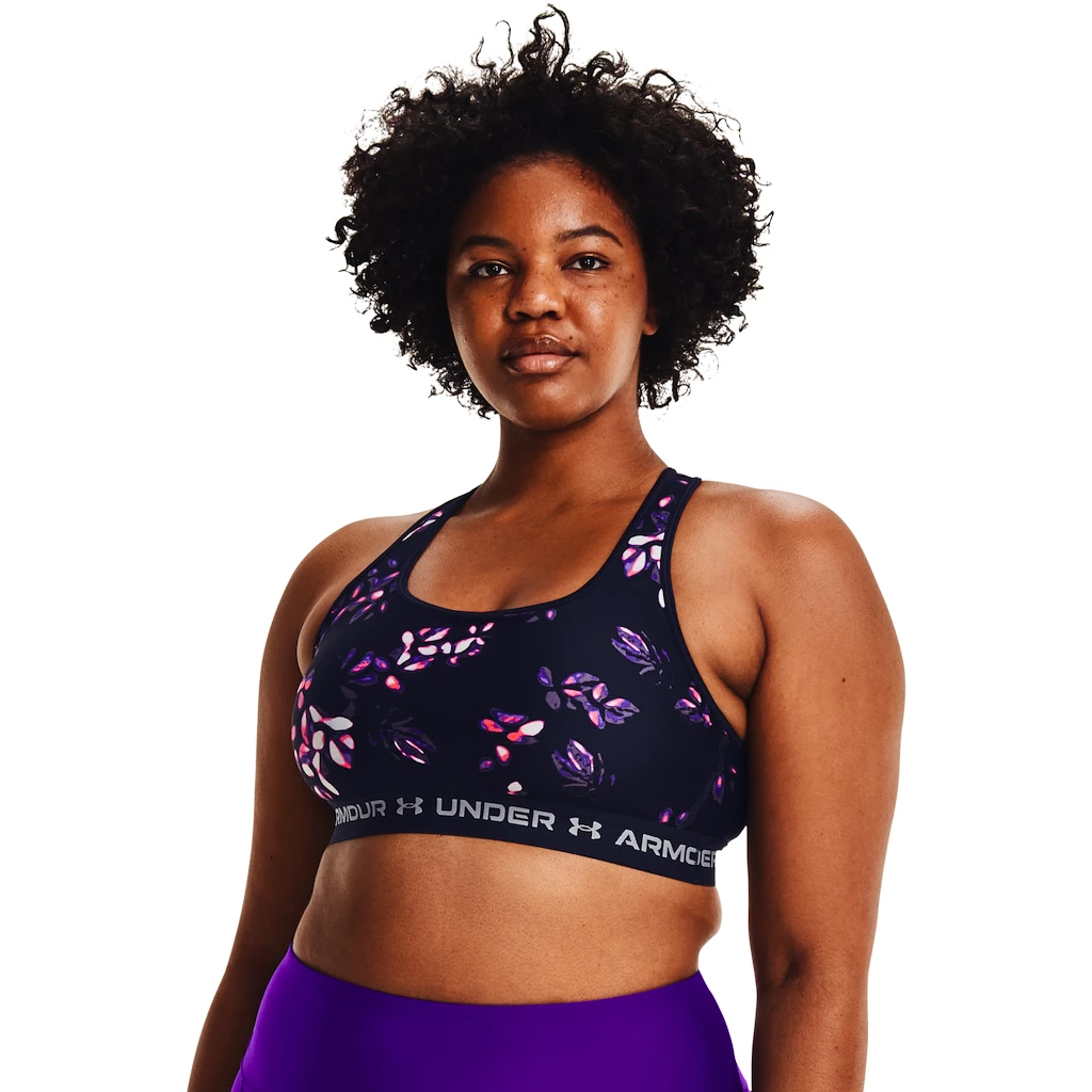 Dámská podprsenka Under Armour Crossback Mid Print Midnight Navy