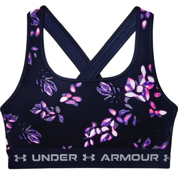 Dámská podprsenka Under Armour Crossback Mid Print Midnight Navy
