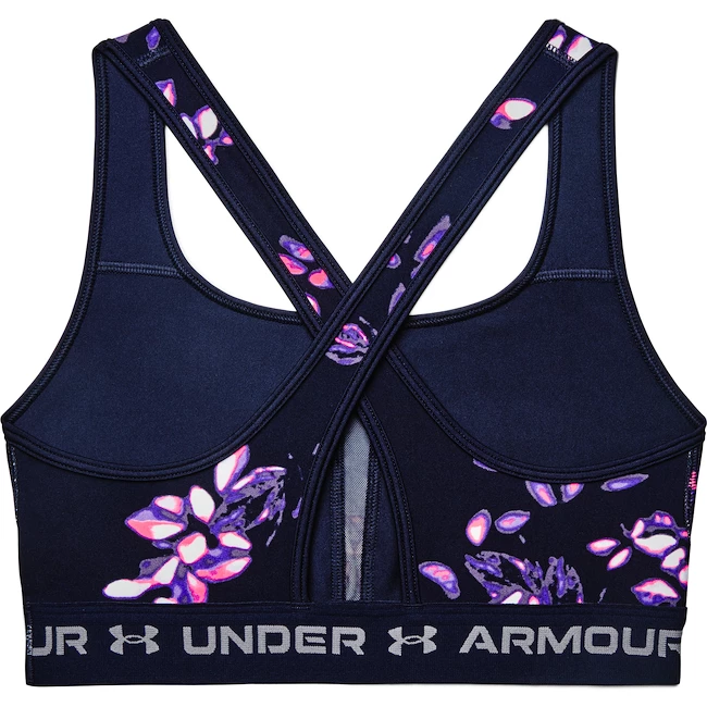 Dámská podprsenka Under Armour Crossback Mid Print Midnight Navy
