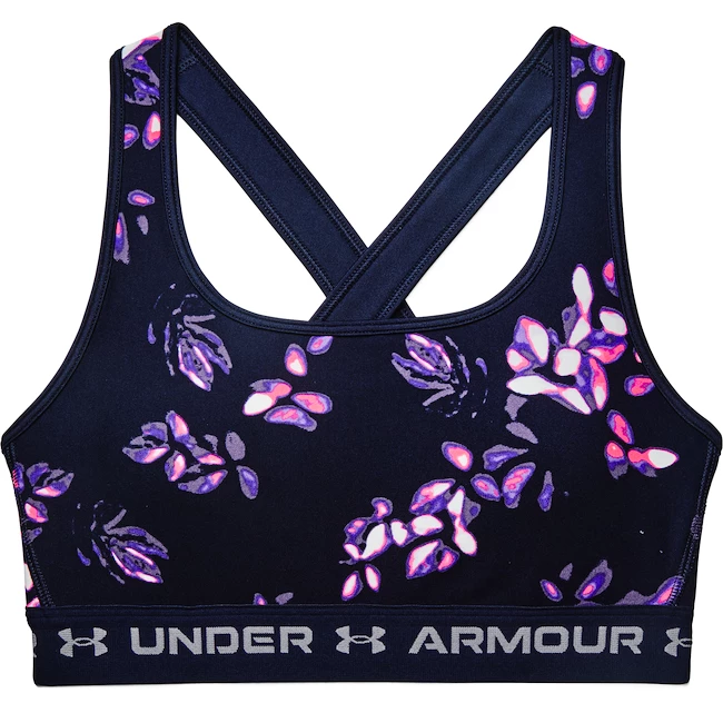 Dámská podprsenka Under Armour Crossback Mid Print Midnight Navy