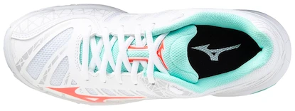 Dámská sálová obuv Mizuno  Wave Voltage White/Fiery Coral