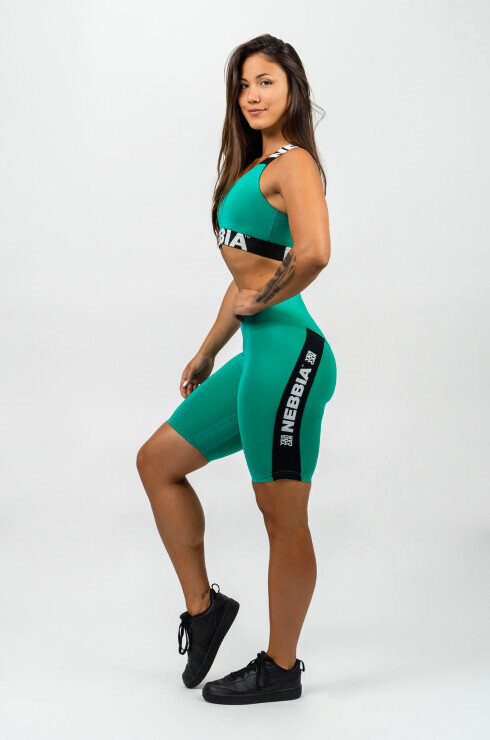 Nebbia Fitness šortky s vysokým pasem ICONIC 238 Green - thumb (3)