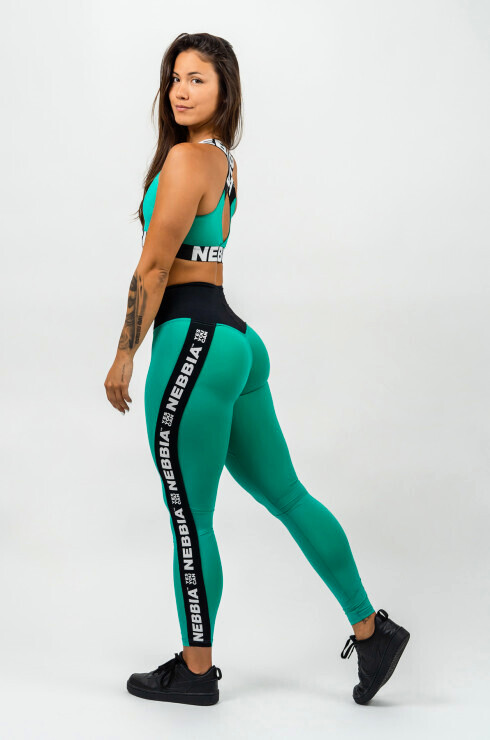 Dámské legíny Nebbia ICONIC Leggings High Waist 209 green M - thumb (5)