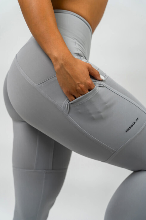 Dámské legíny Nebbia LEG DAYS GOALS High Waisted Leggings 248 grey M - thumb (1)
