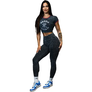 Dámské legíny Nebbia NEBBIA x OLYMPIA Washed High Waisted Leggings GYM WARRIOR 776 black