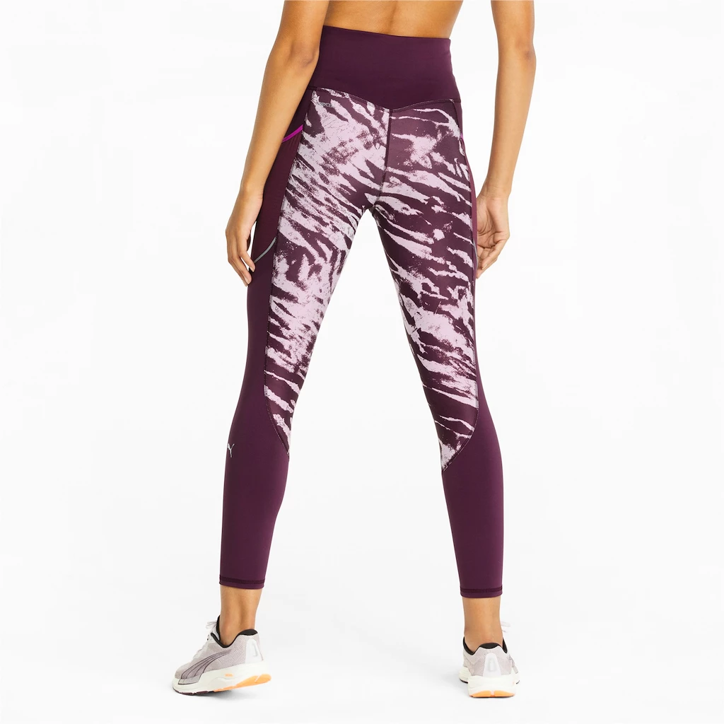 Dámské legíny Puma  Run 5K Graphic High Waist 7/8 Tight Grape Wine