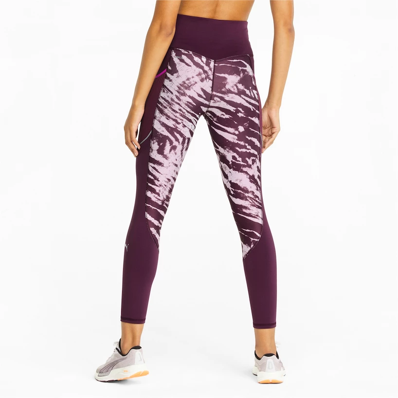 Dámské legíny Puma  Run 5K Graphic High Waist 7/8 Tight Grape Wine