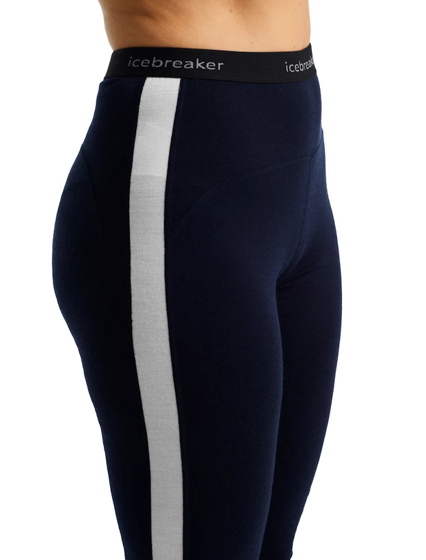 Dámské spodky Icebreaker  Leggings Midnight Navy/Snow/Cb  XS