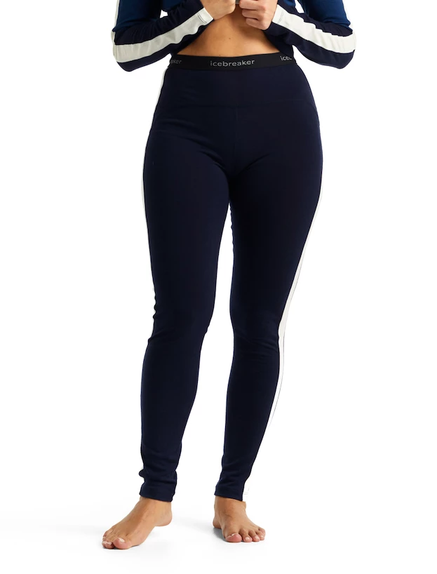 Dámské spodky Icebreaker  Leggings Midnight Navy/Snow/Cb  XS