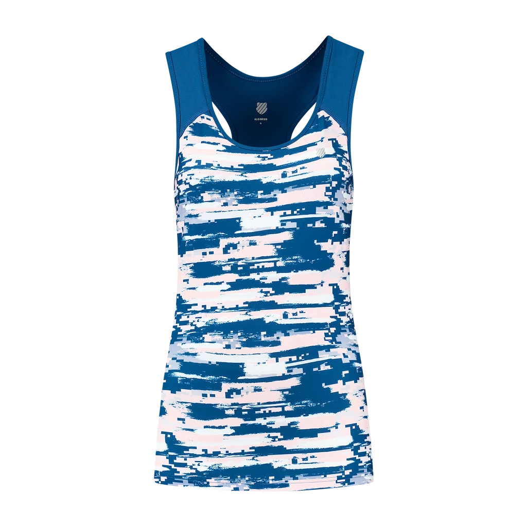 Dámské tílko K-Swiss  Hypercourt Stripe Tank Print/Classic Blue M