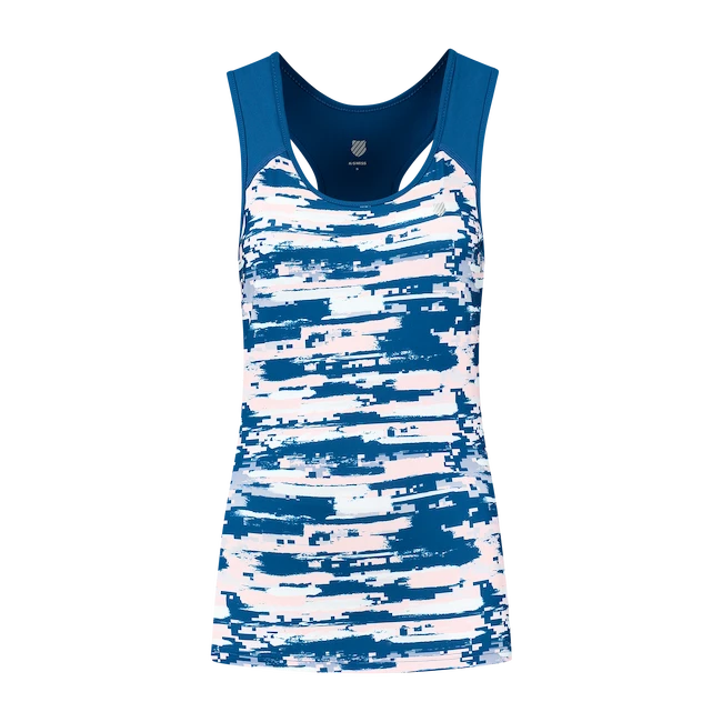 Dámské tílko K-Swiss  Hypercourt Stripe Tank Print/Classic Blue M
