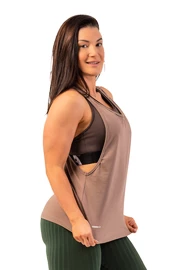 Dámské tílko Nebbia Sleeveless Loose Cross Back Tank Top "Feeling Good" 419 Brown