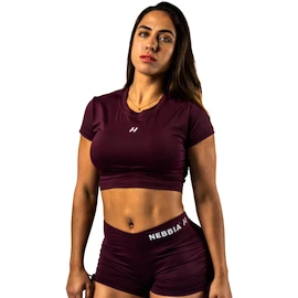 Dámské tílko Nebbia STRONG BEAUTY Open-back Cropped Top 430 dark red