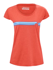 Dámské tričko Babolat Exercise Stripes Tee Poppy Red