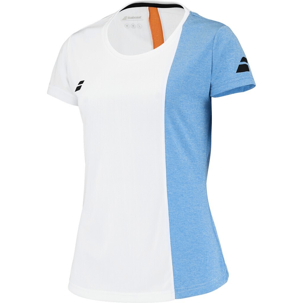 Dámské tričko Babolat  Play Cap Sleeve Top Women White/Blue Hthr M - thumb (1)