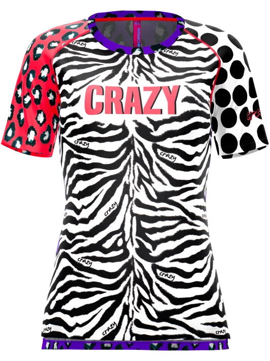 Dámské tričko Crazy Idea  Mountain Flash Black/Zebra