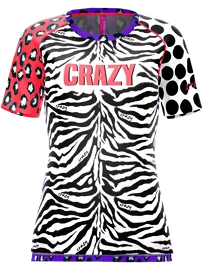 Dámské tričko Crazy Idea Mountain Flash Black/Zebra