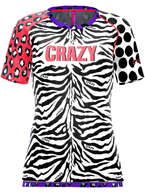 Dámské tričko Crazy Idea  Mountain Flash Black/Zebra