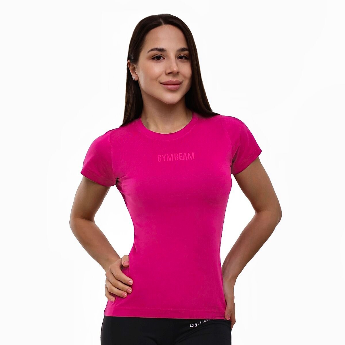 Dámské tričko GymBeam  FIT Magenta L - thumb (0)