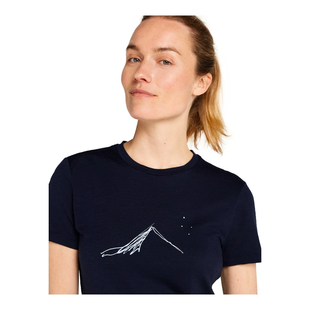 Dámské tričko Icebreaker Merino 150 Tech Lite SS T South Const Midnight Navy