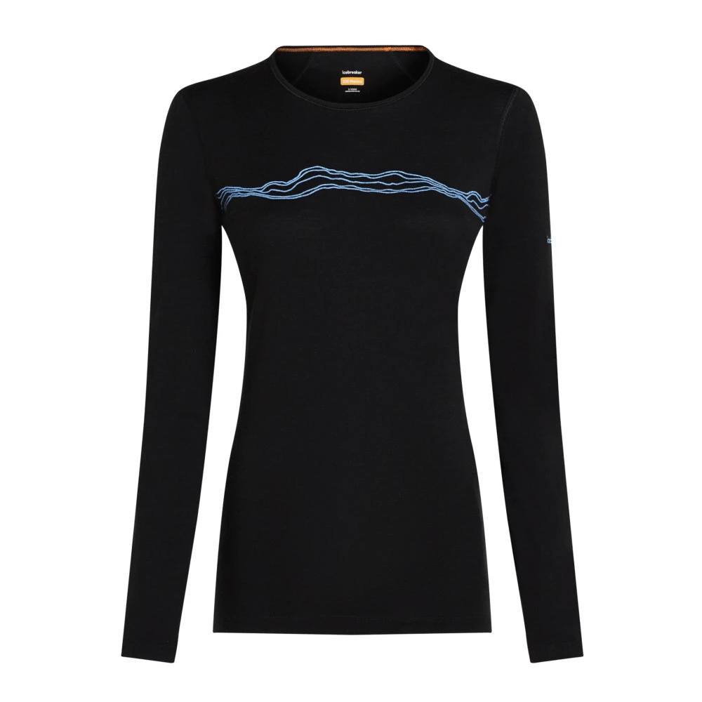 Dámské tričko Icebreaker Merino 200 Oasis LS Crewe Mountain Pulse Black
