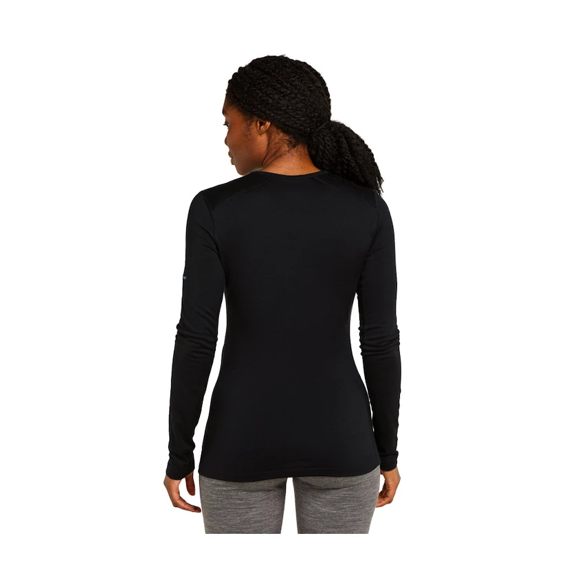 Dámské tričko Icebreaker Merino 200 Oasis LS Crewe Mountain Pulse Black