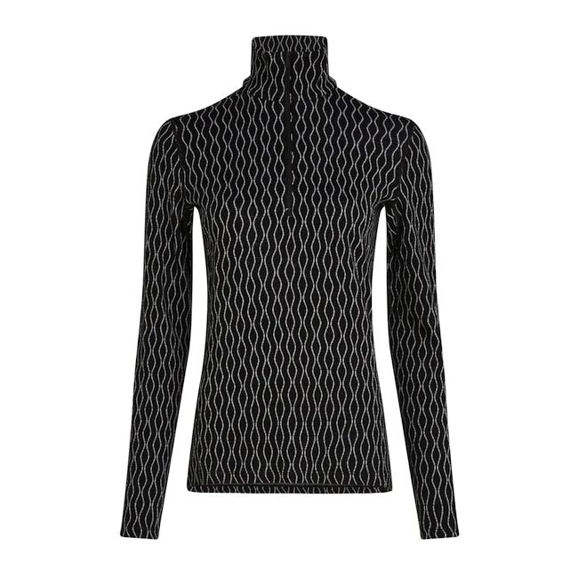 Dámské tričko Icebreaker Merino 260 Vertex LS HZ On-Piste Black/Snow/J