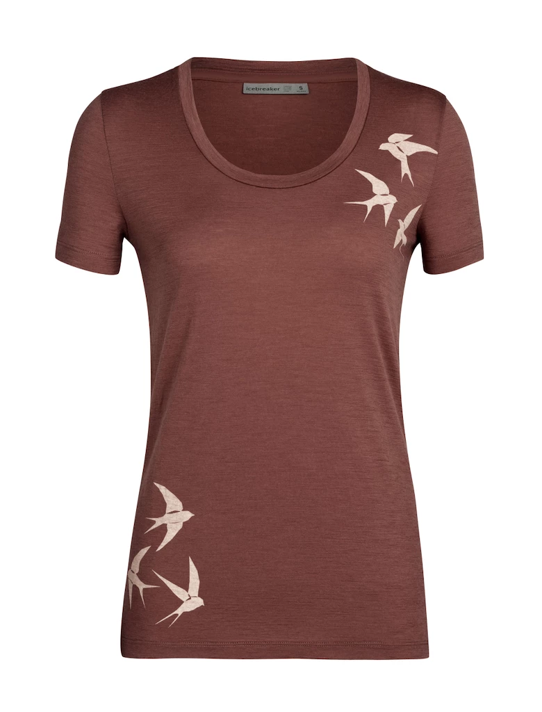 Dámské tričko Icebreaker  Tech Lite II SS Scoop Tee Shapes Grape