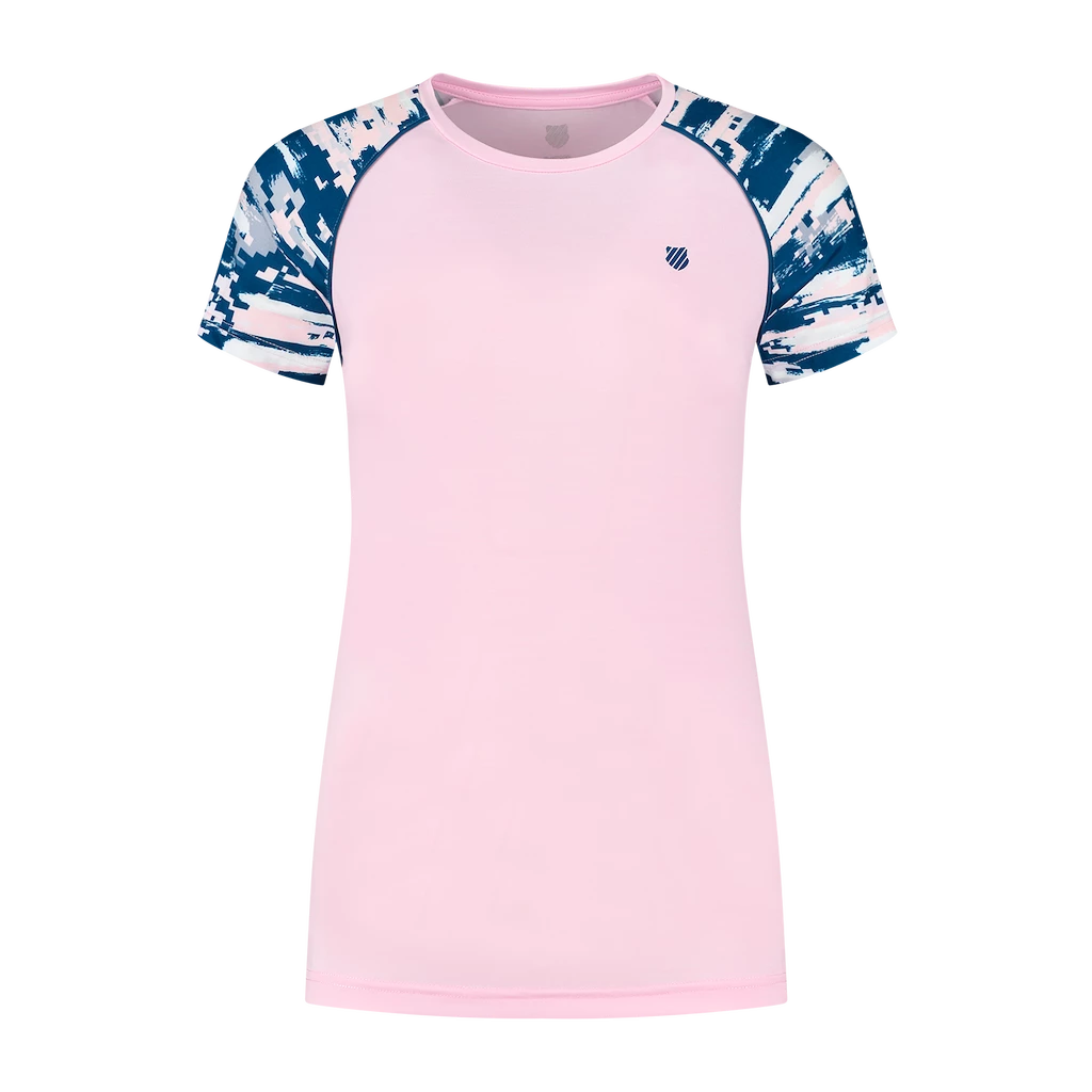 Dámské tričko K-Swiss  Hypercourt Round neck Top Melange Cherry M