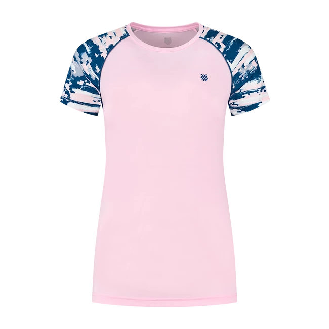 Dámské tričko K-Swiss  Hypercourt Round neck Top Melange Cherry M