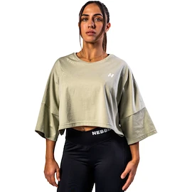 Dámské tričko Nebbia STRONG BEAUTY Oversized Cropped Tee JUST FLOW 431 light green