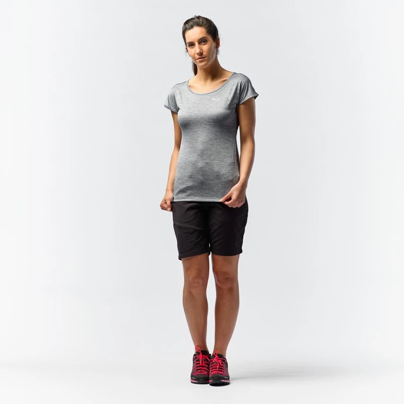 Dámské tričko Salewa  Puez Melange Dry S/S Tee Quiet Shade Melange