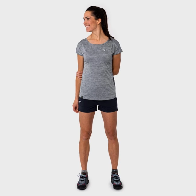Dámské tričko Salewa  Puez Melange Dry S/S Tee Quiet Shade Melange