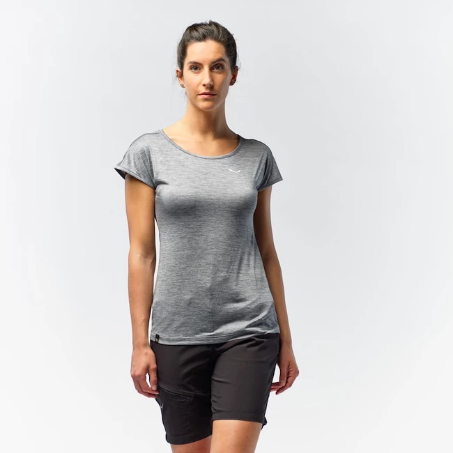 Dámské tričko Salewa  Puez Melange Dry S/S Tee Quiet Shade Melange