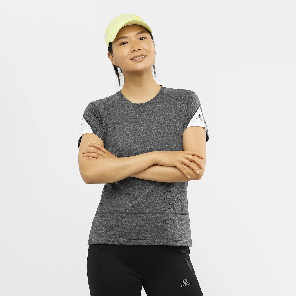 Dámské tričko Salomon  Cross Run Graphic Tee Black