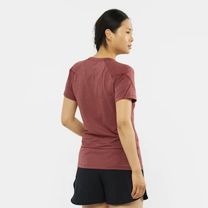 Dámské tričko Salomon  Cross Run Graphic Tee Cabernet
