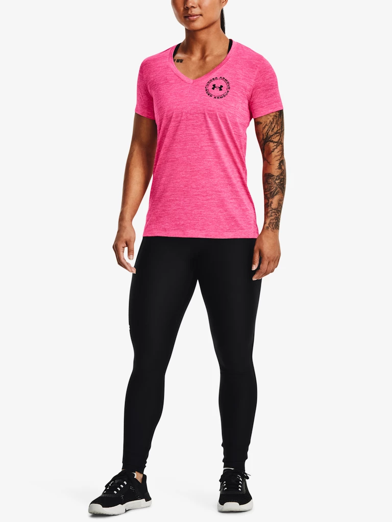 Dámské tričko Under Armour  Tech Twist LC Crest SSV-PNK