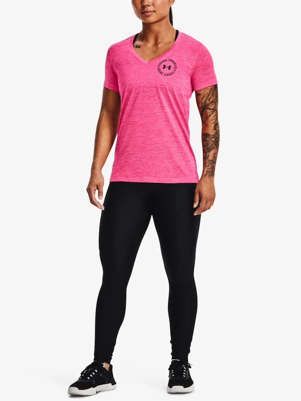 Dámské tričko Under Armour  Tech Twist LC Crest SSV-PNK XS