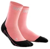Dámské zimní běžecké ponožky CEP růžovo-černé